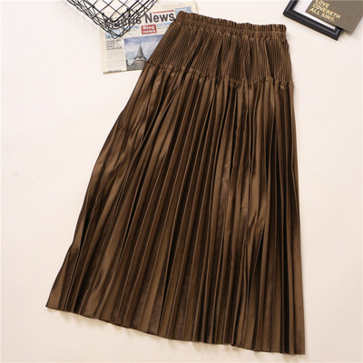 Modern női bársony szoknya négy színben, magas derékkal