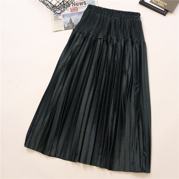 Modern női bársony szoknya négy színben, magas derékkal