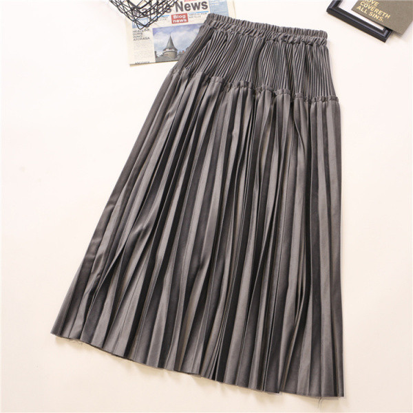 Modern női bársony szoknya négy színben, magas derékkal