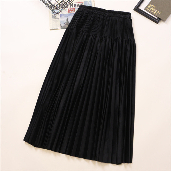 Modern női bársony szoknya négy színben, magas derékkal