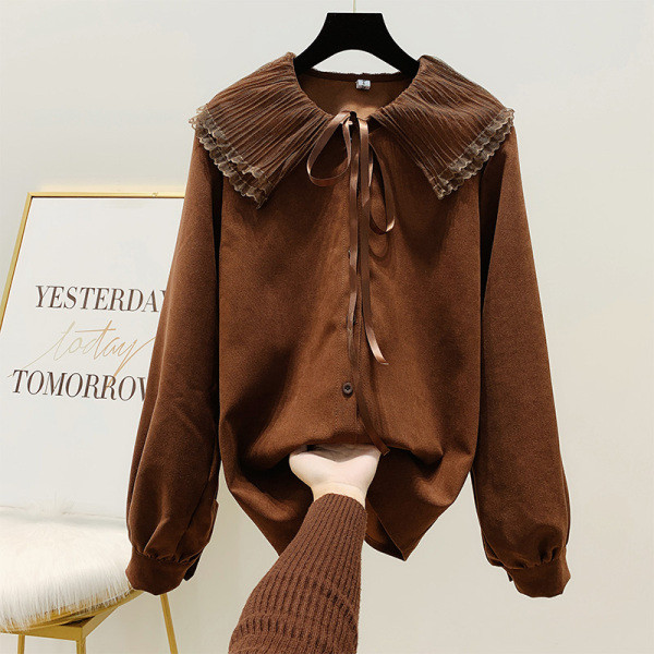 Modern női ing barna és bézs színben