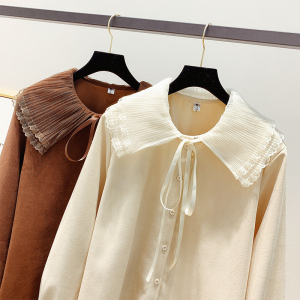 Modern női ing barna és bézs színben