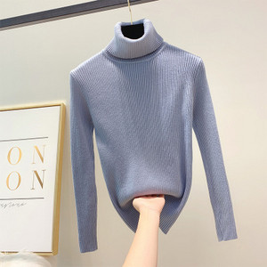 Modern női pulóver magas pólógallérral, több színben