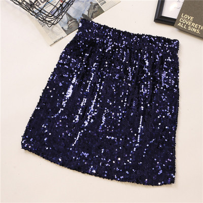 Modern női szoknya több színben flitterekkel, magas derékkal