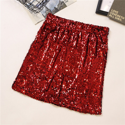 Modern női szoknya több színben flitterekkel, magas derékkal