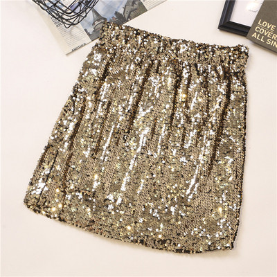 Modern női szoknya több színben flitterekkel, magas derékkal