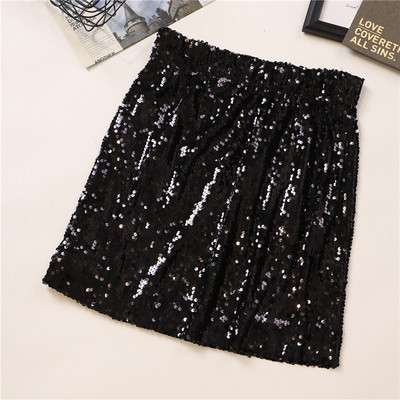 Modern női szoknya több színben flitterekkel, magas derékkal