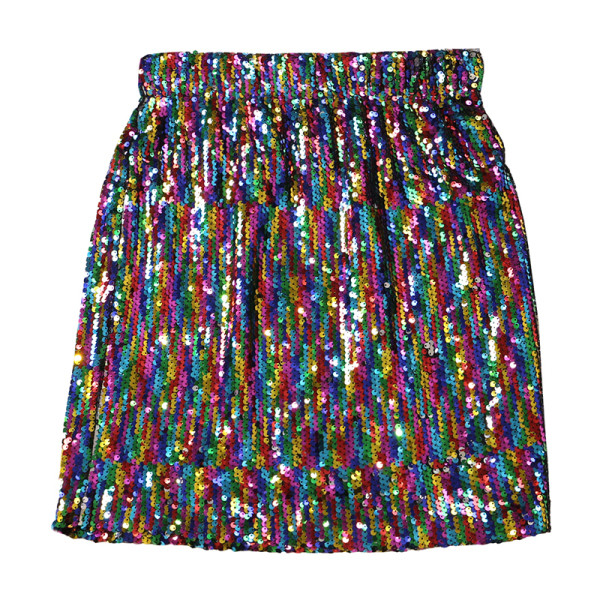 Modern női szoknya több színben flitterekkel, magas derékkal