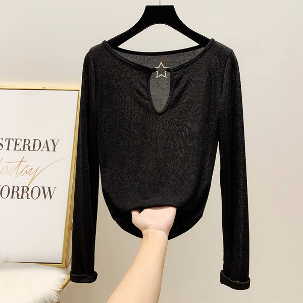 Piros, fekete és szürke fém elemes női blúz