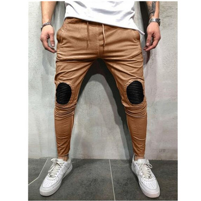 Спортно-ежедневно мъжко долнище с джобове и връзки в четири цвята 