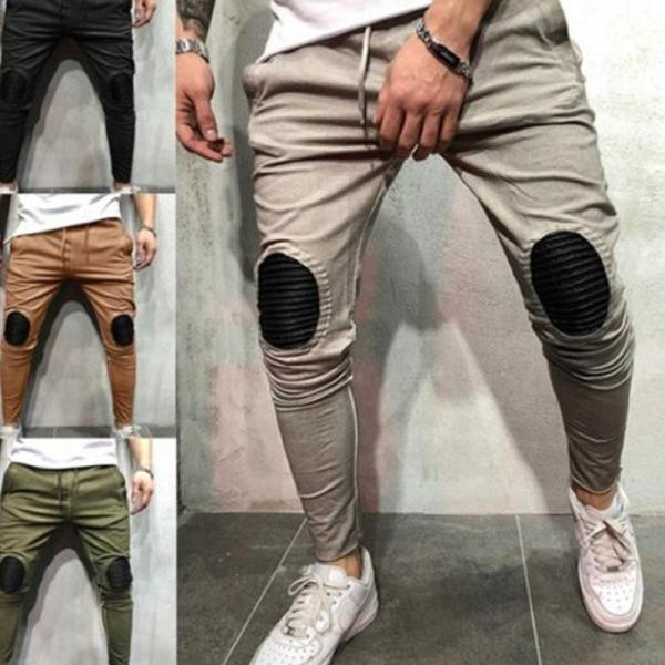 Спортно-ежедневно мъжко долнище с джобове и връзки в четири цвята 