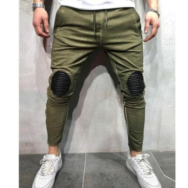 Спортно-ежедневно мъжко долнище с джобове и връзки в четири цвята 