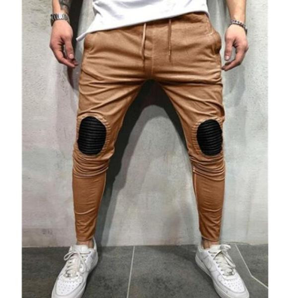 Спортно-ежедневно мъжко долнище с джобове и връзки в четири цвята 