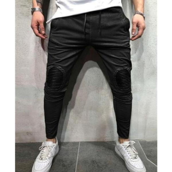 Спортно-ежедневно мъжко долнище с джобове и връзки в четири цвята 