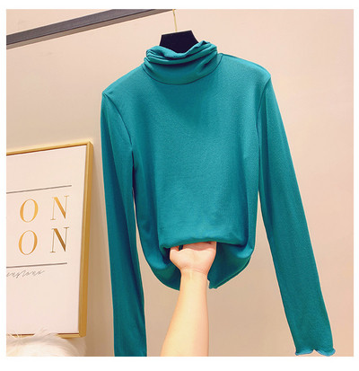 Modern női blúz magas gallérral, öt színben