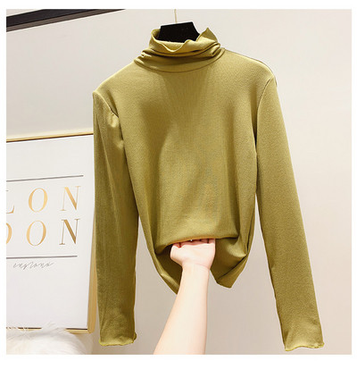 Modern női blúz magas gallérral, öt színben