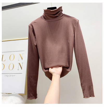 Modern női blúz magas gallérral, öt színben