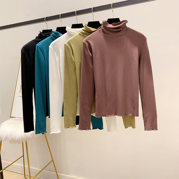 Modern női blúz magas gallérral, öt színben