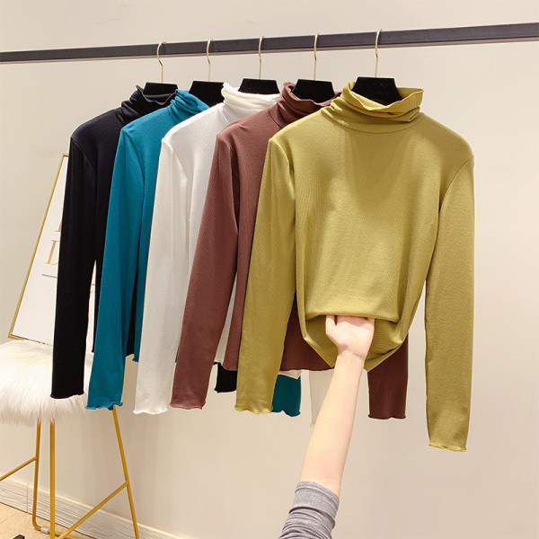 Modern női blúz magas gallérral, öt színben