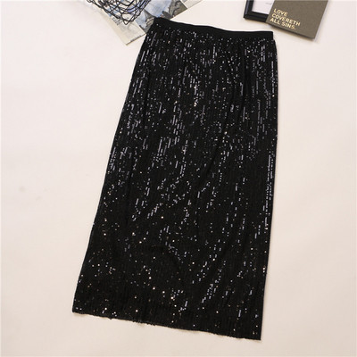 Női szoknya több színben flitterekkel, magas derékkal