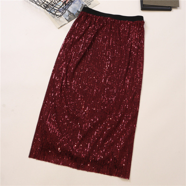 Női szoknya több színben flitterekkel, magas derékkal