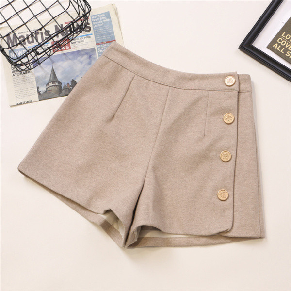 Modern női nadrág négy színben, gombokkal, magas derékkal