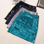 Aktuális női szoknya négy színben cipzárral és flitterekkel