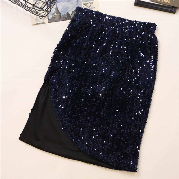 Női szoknya négy színben flitterrel, gumírozott derékkal