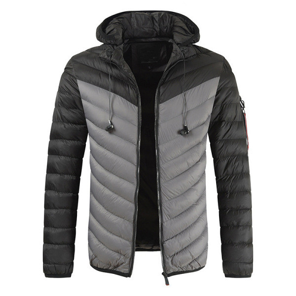 Napi férfi téli kabát kapucnival és nyakkendővel, négy színben