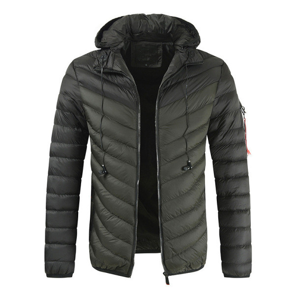 Napi férfi téli kabát kapucnival és nyakkendővel, négy színben