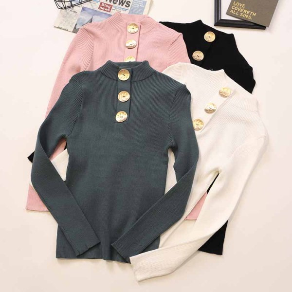 Női alkalmi blúz négy színben, hosszú ujjal és gombokkal