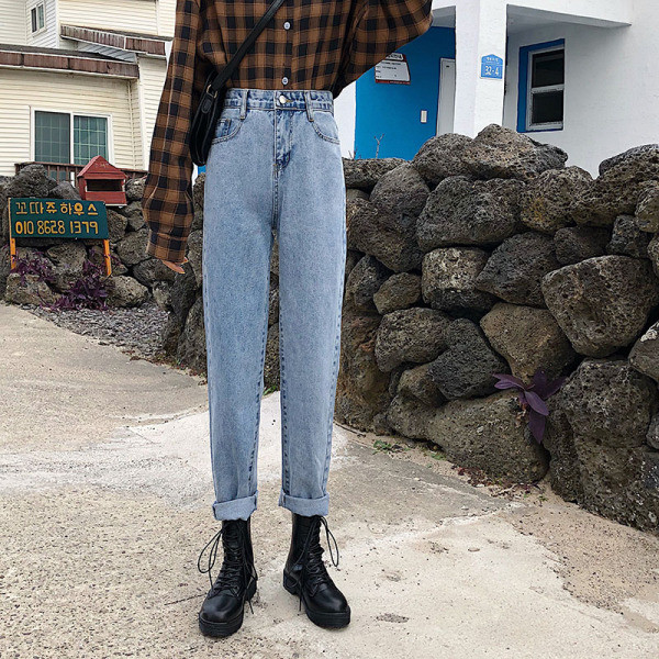 Casual μπλε τζιν παντελόνι  κλασικό μοντέλο 