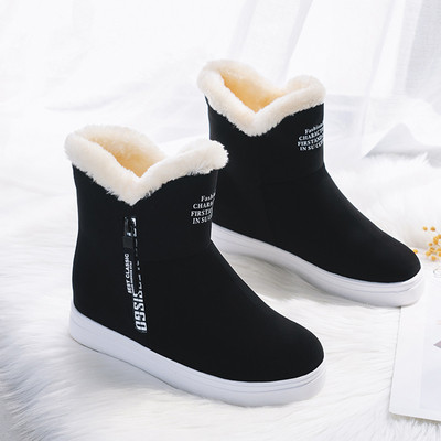 Női téli csizma puha béléssel, fekete és piros színben