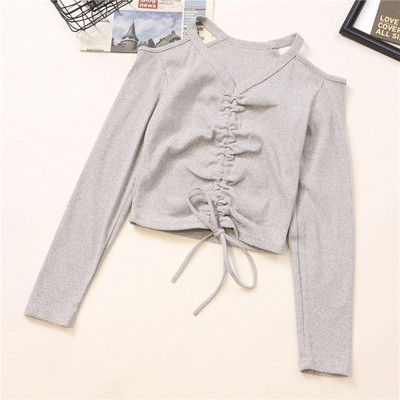 Női alkalmi blúz négy színben megkötős V-nyakkal