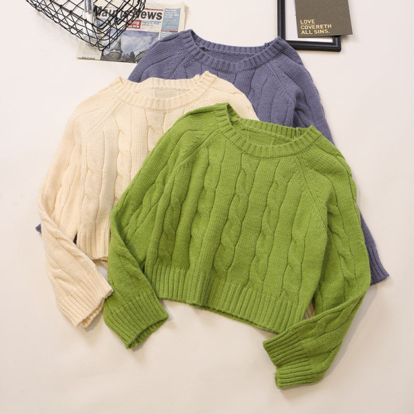 Modern női pulóver öt színben, kerek nyakkivágással