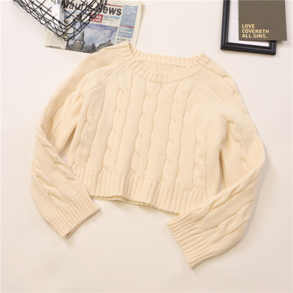 Modern női pulóver öt színben, kerek nyakkivágással