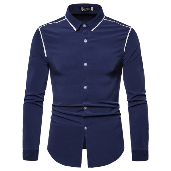 Modern férfi ing klasszikus gallérral, négy színben