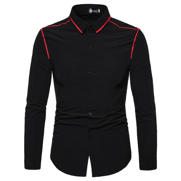 Modern férfi ing klasszikus gallérral, négy színben