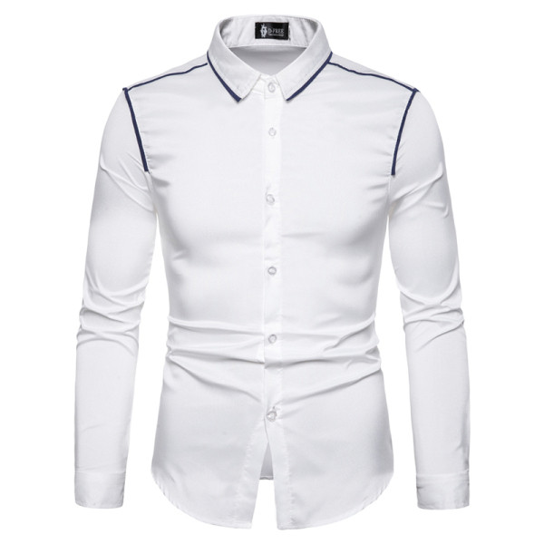 Modern férfi ing klasszikus gallérral, négy színben