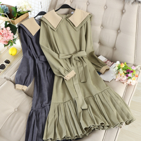 Női hosszú ruha övvel, három színben