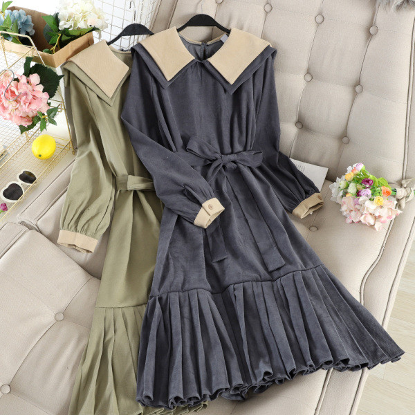 Női hosszú ruha övvel, három színben