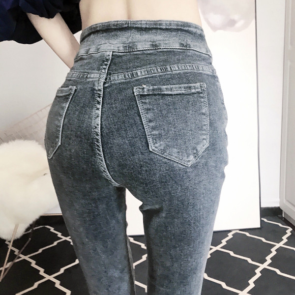 Blugi lungi de damă cu închidere asimetrică