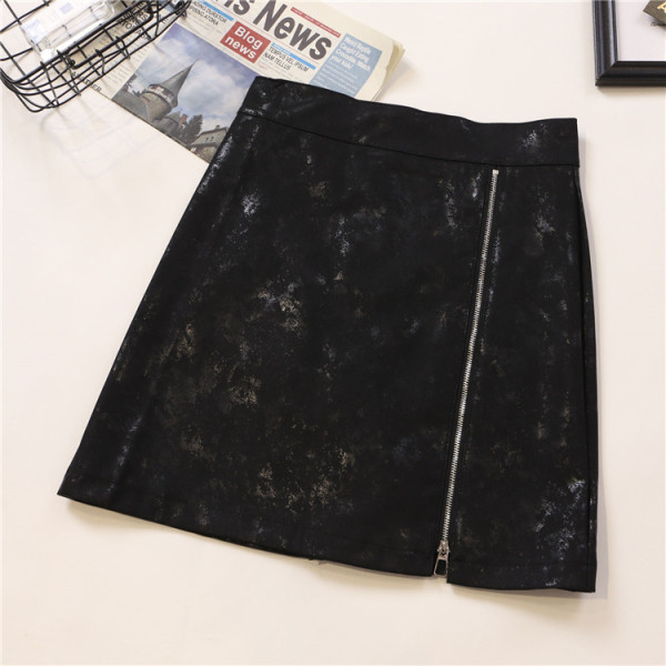 Modern női szoknya három színben, magas derékkal és cipzárral