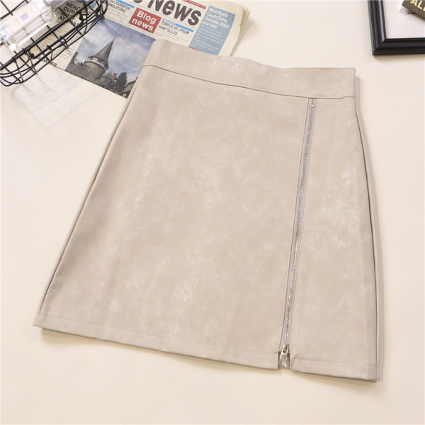 Modern női szoknya három színben, magas derékkal és cipzárral