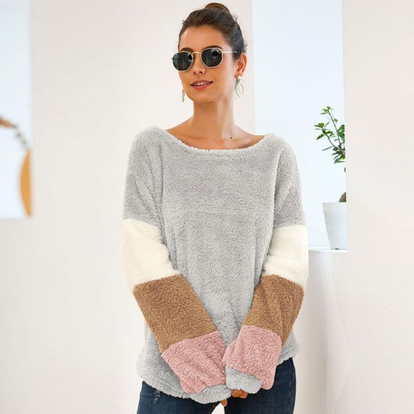 Modern női pulóver O-nyakkal, két színben