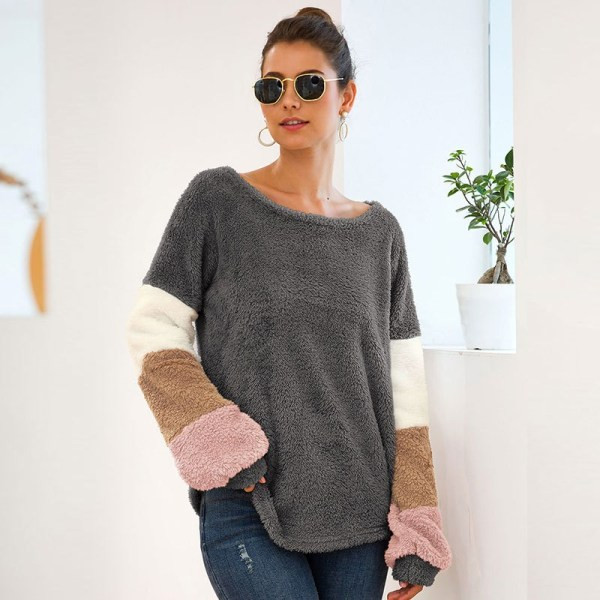 Modern női pulóver O-nyakkal, két színben