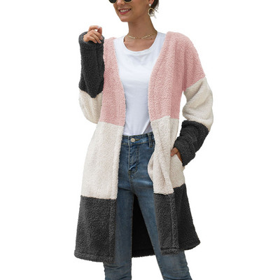 Modern női hosszú kardigán zsebekkel, három színben