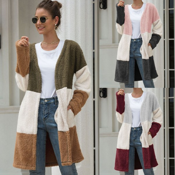 Modern női hosszú kardigán zsebekkel, három színben