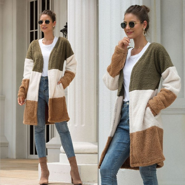 Modern női hosszú kardigán zsebekkel, három színben