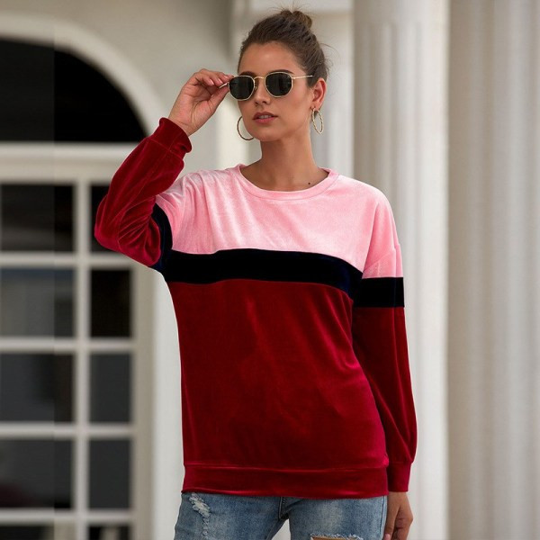 Lezser női blúz hosszú ujjal, O-nyakú két színben